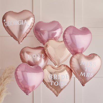 8 Customisable Heart Balloons