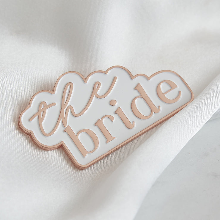 The Bride Rose Gold Enamel Badge