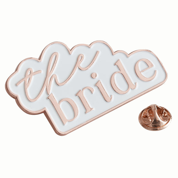 The Bride Rose Gold Enamel Badge
