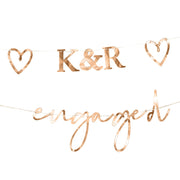 Rose Gold Personalised Engagement Banner