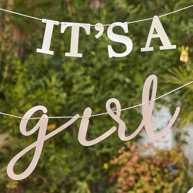 It's A Girl Baby Shower Bunting