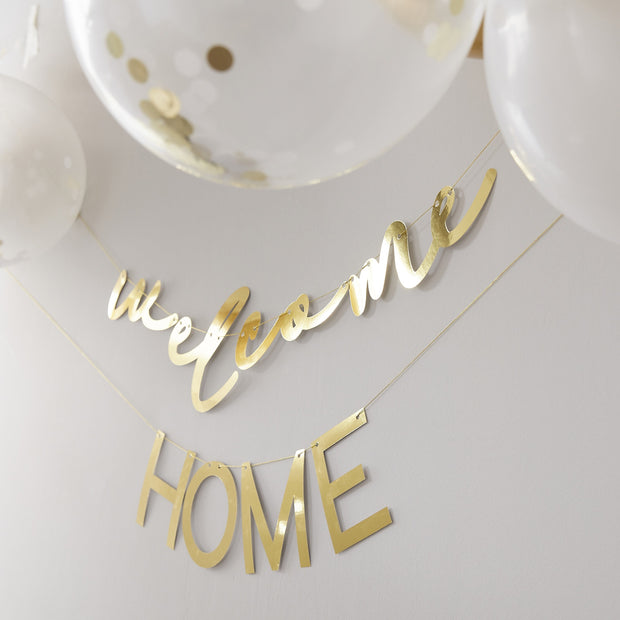 Welcome Home Bunting with Balloons