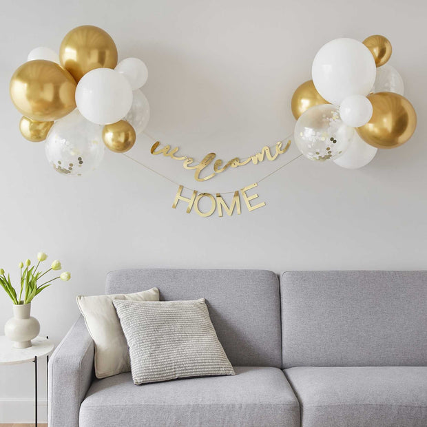 Welcome Home Bunting with Balloons