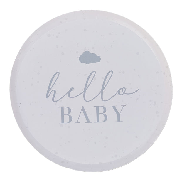 8 Hello Baby Shower Plates