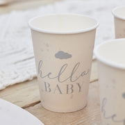 8 Hello Baby Shower Cups - Eco Friendly