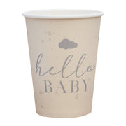 8 Hello Baby Shower Cups - Eco Friendly