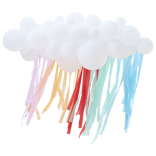 Cloud Balloon Garland and Rainbow Streamers