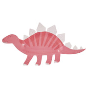 8 Pink Dinosaur Party Plates