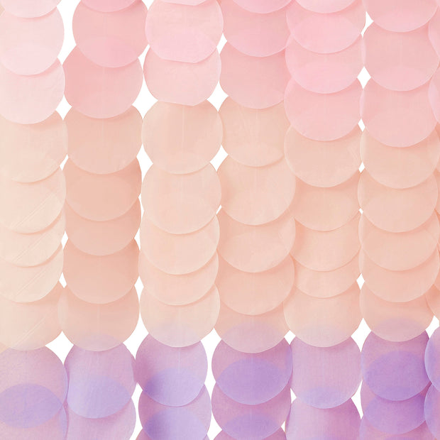 Pink Lilac Pastel Tissue Paper Disc Party Backdrop