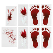 Red Blood Splatted and Footprint Floor Stickers