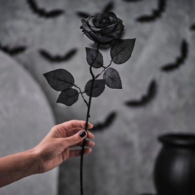 Artificial Black Rose Single Stem Decoration