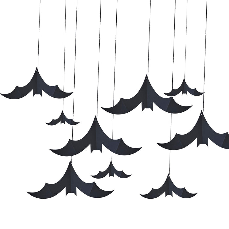 10 Hanging Bat Halloween Decorations