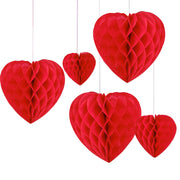 5 Honeycomb Hanging Heart Decorations