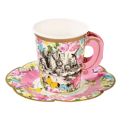 12 Alice in Wonderland Party Cups and Saucer