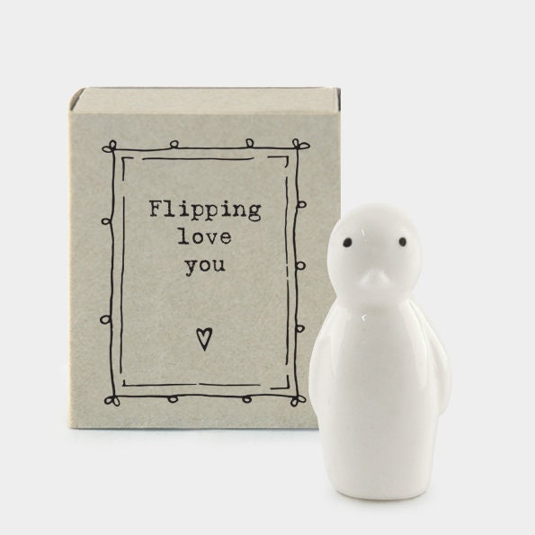 Flipping Love You Porcelain Penguin Ornament - East of India