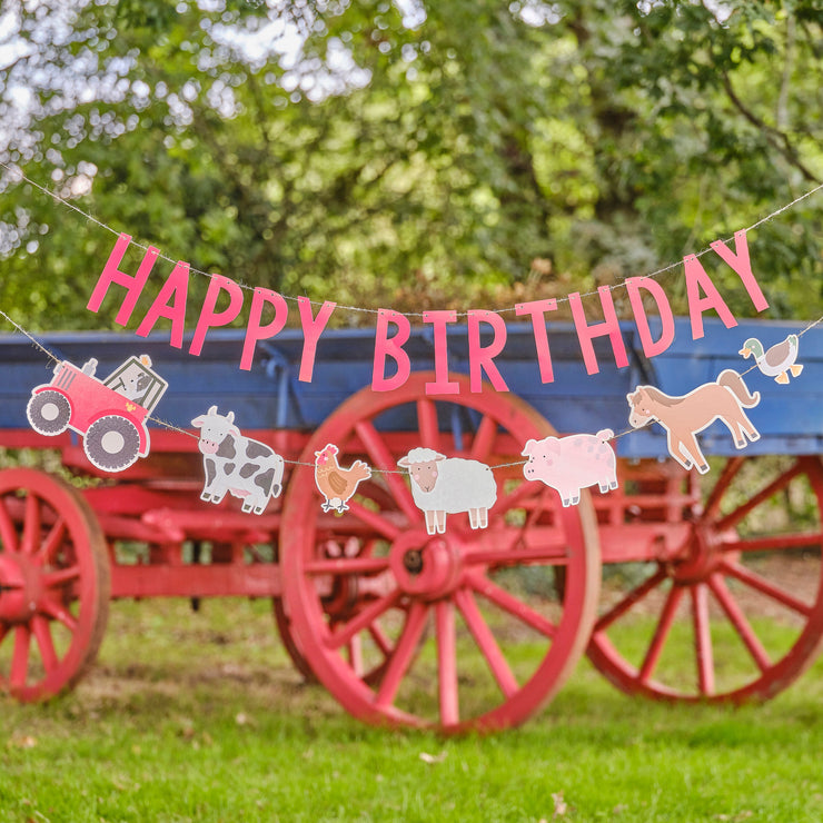 Farm Animal Happy Birthday Banner