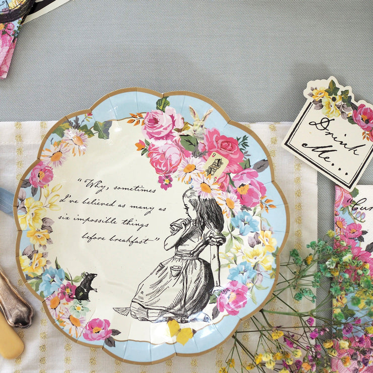 12 Alice in Wonderland Party Plates