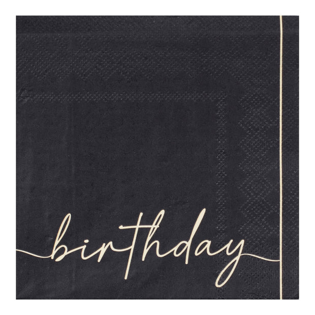 16 Nude Black Happy Birthday Party Napkins