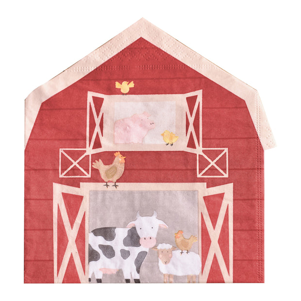 16 Farm Animal Party Napkins