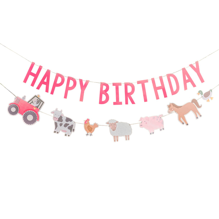 Farm Animal Happy Birthday Banner