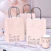 5 Pink & Black Team Bride Party Bags