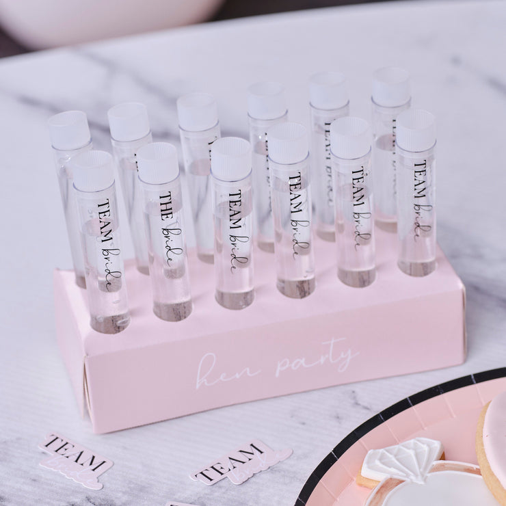 Team Bride Hen Party Shot Glasses with Tray