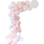 White, Pink Hen Party Team Bride Balloon Arch Streamer Backdrop Kit