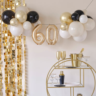 60th Birthday Milestone Balloon Bunting Decoration