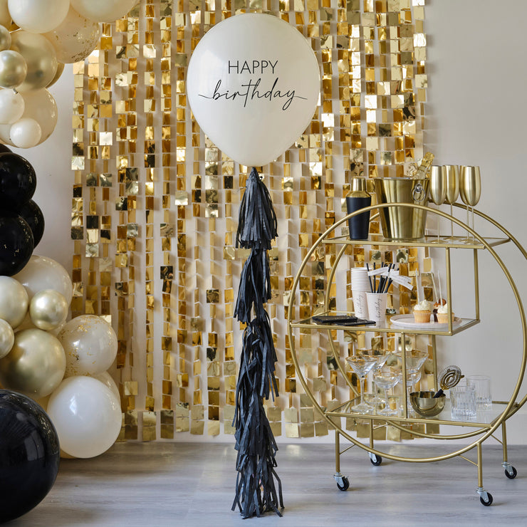 24 Happy Birthday Balloon with Black Tassel Tail – Super Sweet Party  Boutique