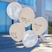 5 Silver White Nude Hen Party Balloon Bundle