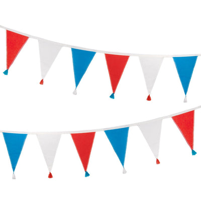 3m Red White Blue Fabric Flag Bunting