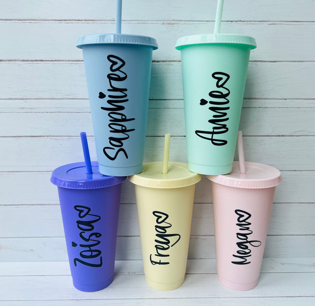 Personalised Pastel 24oz Cold Cup Tumbler